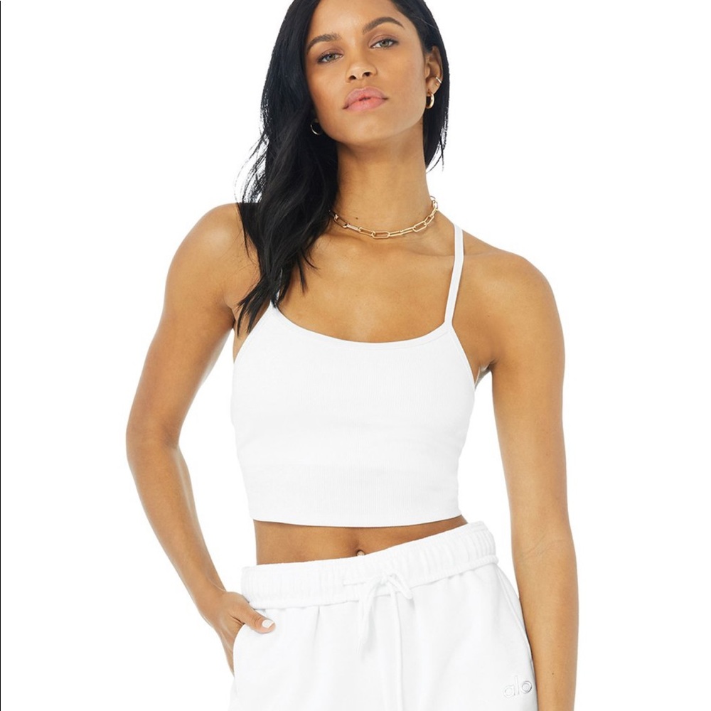 NWOT Alo Alosoft Ribbed Crop calm tank